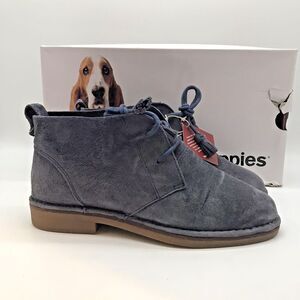 Hush Puppies Cyra Catelyn Blue Suede Chukka Boots Women's 7.5W Desert Shoes